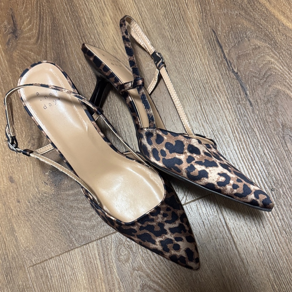Leopard Print Slingback Heels